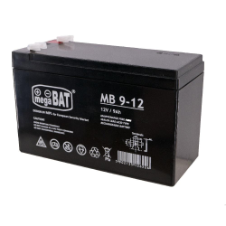Acumulator VRLA AGM Megabat MB9-12 fara intretinere 9Ah 12V. terminal de conexiune FASTON 187 (4.75x0.8mm); Dimensiuni: 151 x 65 x 95 x 101mm; Greutate: 2.2kg
