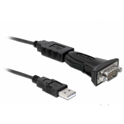 Adaptor Delock 61460, USB 2.0 - 1x Serial, Black