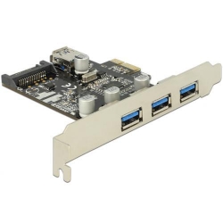 Adaptor Delock PCI Express x1 - 3 x USB 3.0 Type A Female external + 1 x USB 3.0 Type A Female internal