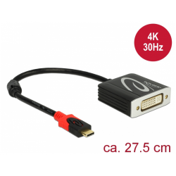 Adaptor Delock USB-C tata la DVI mama (DP Alt Mode) 4K 30 Hz 61213
