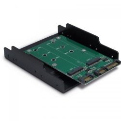 Adaptor Inter-Tech KT005B 3.5 inch 1x SATA Male - 2x M.2 SATA SSD