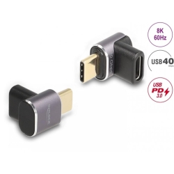 Adaptor USB4 type C 100W/8K60Hz  T-M unghi 90 grade, Delock 60059