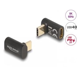 Adaptor USB4 type C T-M unghi 90 grade 8K60Hz/4K144Hz 100W/40Gb, Delock 60056