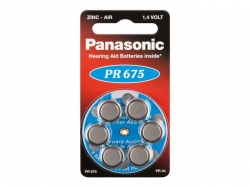 Baterie auditiva zinc-air 1.4V 650mAh V675 HA675 PR44 PR675 Panasonic BAT-V675-BL6-PAN