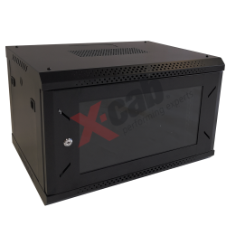Cabinet metalic de perete 19”, tip rack wallmount, 6U 600x450 mm, Xcab Negru