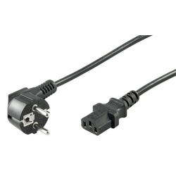 Cablu alimentare PC 1,8m CEE 7/7 tata 90° la IEC320-C13 mama, negru - H03VV-F3G 0.75mm² conductor cupru