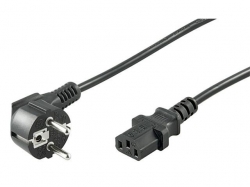 Cablu alimentare PC 15m CEE 7/7 tata 90° la IEC320-C13 mama, negru 101-BK/15,0-BU