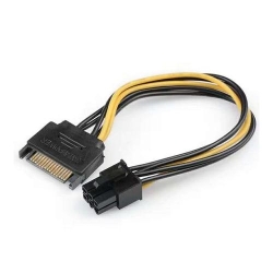 Cablu alimentare SATA tata la PCI-E 6 pini, 20cm PCS S17/0,2-BU