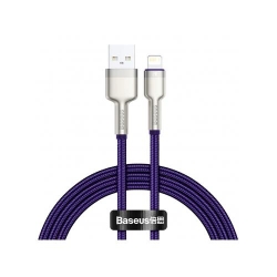 Cablu alimentare si date Baseus Cafule Metal, Fast Charging Data Cable, USB la Lightning 2.4A, braided, 1m, violet CALJK-A05