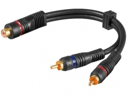 Cablu audio 0.2m RCA mama la 2 x RCA tata AVC-308/0,2-BU