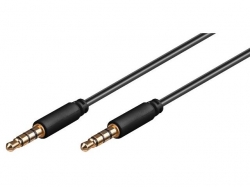 Cablu audio 1.5m 4 pini 3.5mm Jack stereo tata la 4 pini 3.5mm Jack stereo tata, contacte aurite AVC-182G-BK/1,5-BU