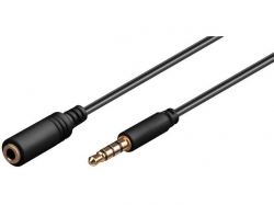 Cablu audio 1m 4 pini 3,5mm Jack stereo tata la 4 pini 3,5mm Jack stereo mama, contacte aurite AVC-181G-BK/1,0-BU