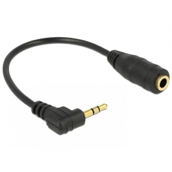Cablu audio jacl stereo 2.5mm unghi la jack stereo 3.5mm 3 pini T-M 14 cm, Delock 65397
