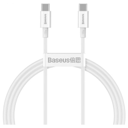 Cablu de date Baseus Superior, Fast Charging, 100W, CATYS-C02, USB-C -> USB-C, 2m, White