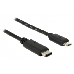 Cablu de date Delock USB-C Male - Micro USB Male, 1m, Black
