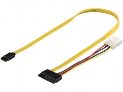 Cablu de date HDD SATA3 0,5m SATA3 data+power la SATA3 L tata + Molex 4 pini 5.25 tata HCT68175