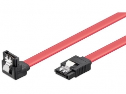 Cablu de date HDD SATA3 L la SATA3 L 90° cu clip, 50cm 90D-C/0,5-BU