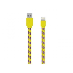 Cablu de date Serioux Mfi Fab, USB-Lightning, 1m, Yellow, Bulk
