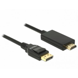 Cablu Delock, Displayport male - HDMI A male, 2m, Black