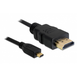 Cablu Delock HDMI Male - Micro HDMI Male, Ethernet, 1m, Black