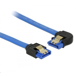 Cablu Delock SATA3 Female straight - SATA3 Female left angled, 30cm, Blue