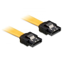 Cablu Delock SATA3 straight - SATA3 straight, 30 cm, metal, yellow