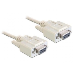 Cablu Delock Serial Null modem Sub-D9 pin female - Null modem Sub-D9 pin female, 1.8m, Grey