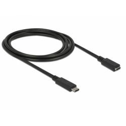 Cablu Delock, USB tip C male - USB tip C female, 1m, Black