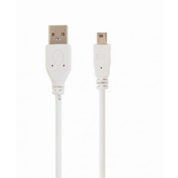 Cablu Gembird, USB - mini USB, 0.9m, White