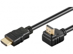 Cablu HDMI 2m HS (viteza inalta) HDMI tata la HDMI tata un capat cotit 90° V1.4 contacte aurite EG90/2,0-BU