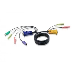Cablu KVM ATEN 2L-5303P, HD15-SVGA, PS/2, PS/2, Audio, 3m, Black