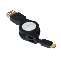 Cablu LogiLink AA0069 extensibil, USB 2.0 Female - MicroUSB Male, 0.75m