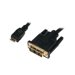Cablu Loglilink, mini HDMI male - DVI-D male, 1m, Black