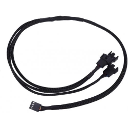 Cablu Splitter Phobya de la 4-pini PWM la 3x4-pini PWM - 60cm - sleeving culoare neagra,Phobya1011109