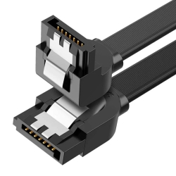 Cablu Ugreen US217, SATA3 T-T, unghi 90 de grade la un capat, 0.5m, negru