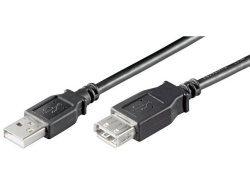 Cablu USB 2.0 3m A tata la A mama, negru EXT-LC-BK/3,0-BU (prelungitor usb)