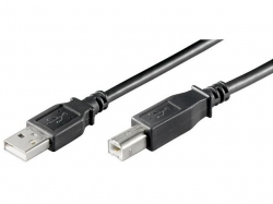 Cablu USB 2.0 3m A tata la B tata, negru AB-BK/3,0-BU