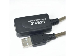 Cablu USB 2.0 5m USB A tata la USB A mama, negru, activ USB2-EXT-ACT-BK/5,0-BL