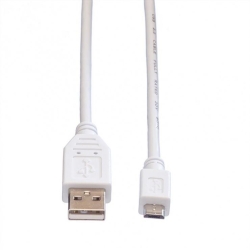 Cablu USB 2.0 la micro USB-B T-T 0.8m Alb, Value 11.99.8754