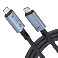 Cablu USB-C (USB4, tip C, type C) tata la USB-C (USB4, tip C, type C) tata, 1m, versiune 3.0, negru, max. 240W