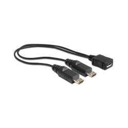 Cablu de date Delock, micro USB - 2 x micro USB, 0.2m, Black