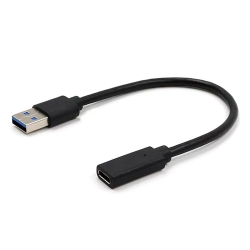 Cablu USB3.0 A tata la USB-C (USB3.1) mama, 0,1m, negru USB3.1 ADAP AM-CF/0,1-OTG-BK-BU
