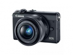 Camera foto Mirrorless Canon EOS M100, 24.2MP, Black + Obiectiv 15-45 mm 