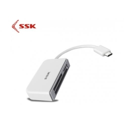 Card reader SSK SCRM610, USB-C 3.1, White