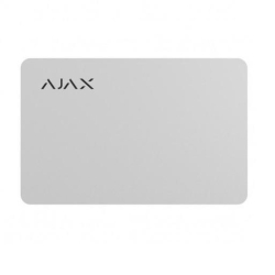 Cartela de proximitate Ajax Pass WH, 13.56 MHz, alb;Criptare 128-bit; Protectii: criptare, autentificare, interceptie semnal; Conectare: max 13 hub-uri; Capacitate sistem: max 50 - Hub 2, max 99 - Hub Plus, max 200 - Hub 2 Plus; Temperatura de functionare