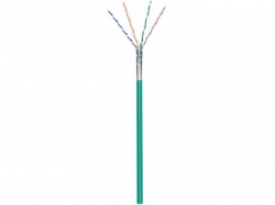 CAT 5e network cable, F/UTP, 100 m, green - CCA, AWG 26/7 (stranded), PVC