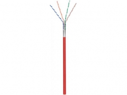 CAT 5e network cable, F/UTP, 100 m, red - CCA, AWG 26/7 (stranded), PVC