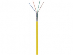 CAT 5e network cable, F/UTP, 100 m, yellow - CCA, AWG 26/7 (stranded), PVC