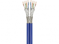 CAT 7A+ Duplex-network cable, S/FTP (PiMF), blue, 500 m - CU, AWG 22/1 (solid), LSZH