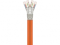 CAT 7A Duplex network cable, S/FTP (PiMF), orange, 100 m - CU, AWG 23/1 (solid), LSZH
